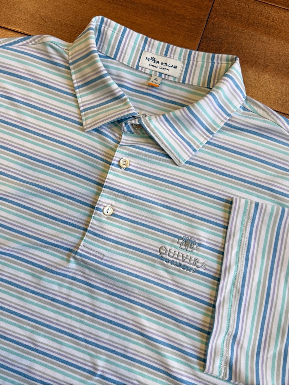 Peter Millar Summer Comfort Striped Golf Polo - XL - Quivira Golf Club Los Cabos